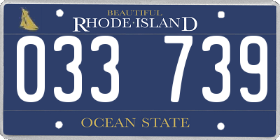 RI license plate 033739