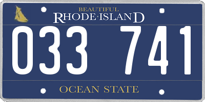 RI license plate 033741