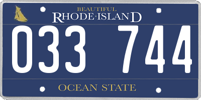 RI license plate 033744