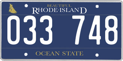RI license plate 033748
