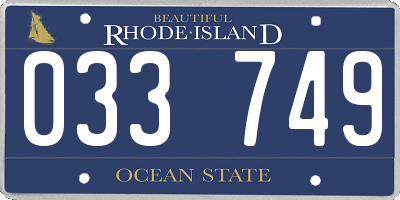RI license plate 033749