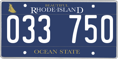 RI license plate 033750