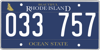 RI license plate 033757