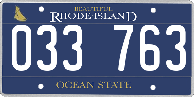 RI license plate 033763