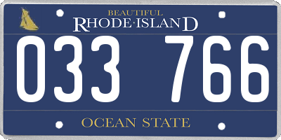 RI license plate 033766