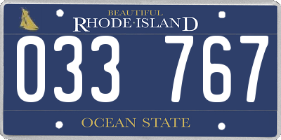 RI license plate 033767