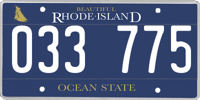 RI license plate 033775