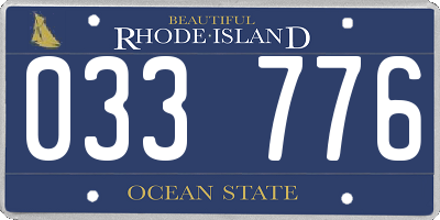RI license plate 033776