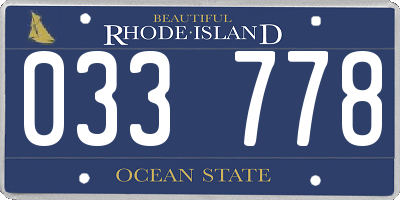 RI license plate 033778