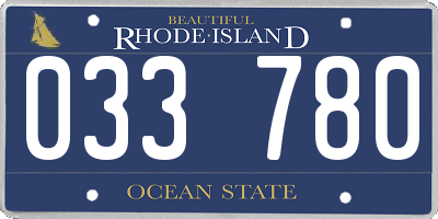 RI license plate 033780