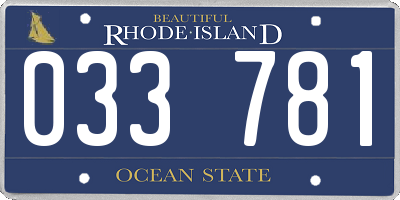 RI license plate 033781