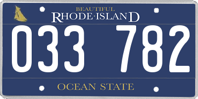 RI license plate 033782