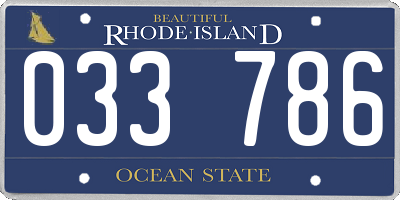 RI license plate 033786