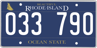 RI license plate 033790