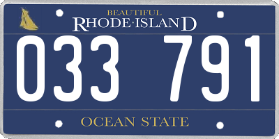 RI license plate 033791