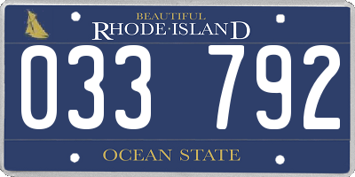 RI license plate 033792