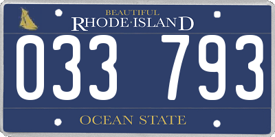 RI license plate 033793
