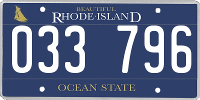 RI license plate 033796