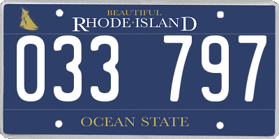 RI license plate 033797