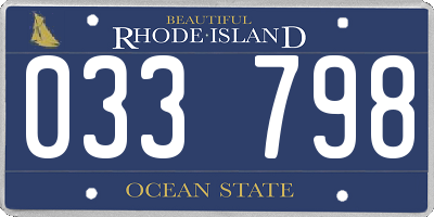 RI license plate 033798