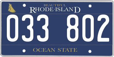 RI license plate 033802