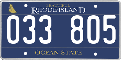 RI license plate 033805