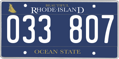 RI license plate 033807