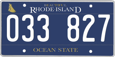 RI license plate 033827