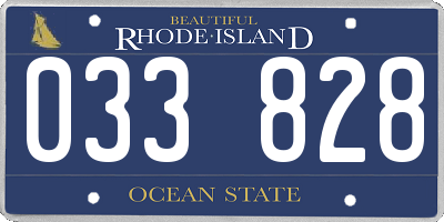 RI license plate 033828