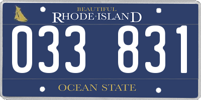RI license plate 033831
