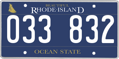 RI license plate 033832