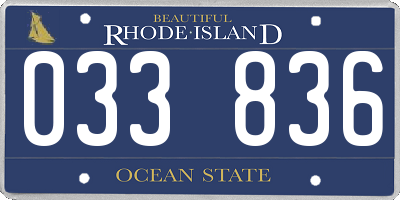 RI license plate 033836