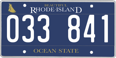RI license plate 033841