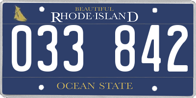RI license plate 033842