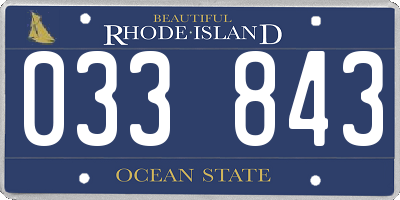 RI license plate 033843