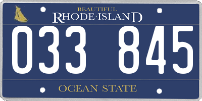 RI license plate 033845
