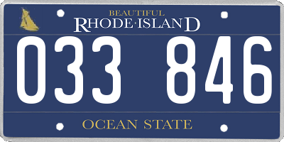 RI license plate 033846