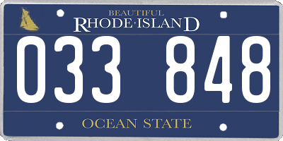 RI license plate 033848