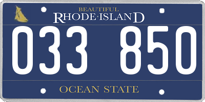 RI license plate 033850