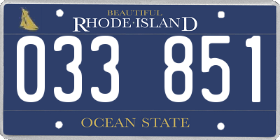 RI license plate 033851