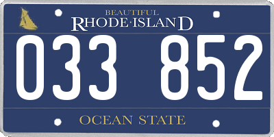 RI license plate 033852