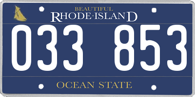 RI license plate 033853