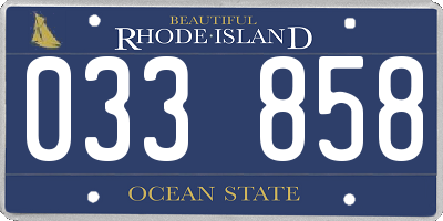 RI license plate 033858