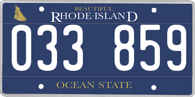 RI license plate 033859