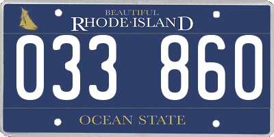 RI license plate 033860