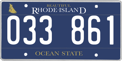 RI license plate 033861