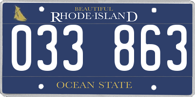 RI license plate 033863