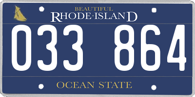 RI license plate 033864