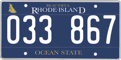 RI license plate 033867