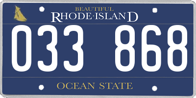RI license plate 033868